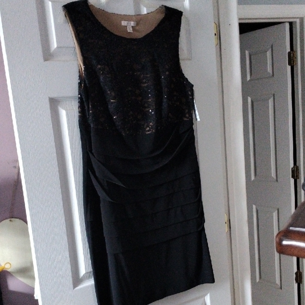 dressbarn Elegant Black Lace Mini Dress